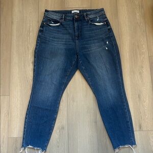 LOFT High Wasted Dark Blue Ankle Jeans